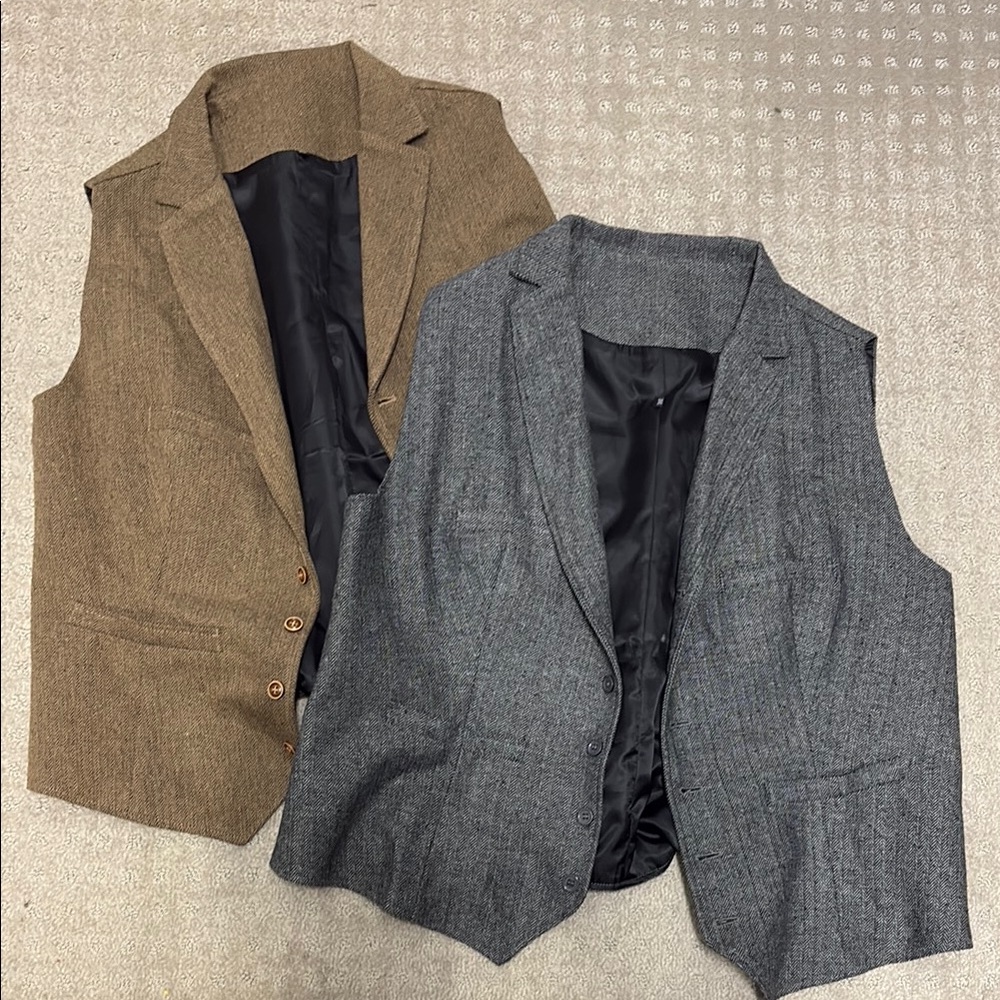 Amazon Women's Tailored Vest Duo in Brown and Gray